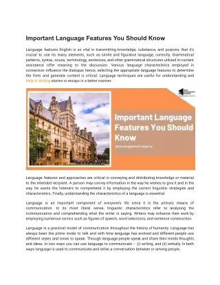 Important Language Features You Should Know