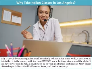 why take italian classes in los angeles