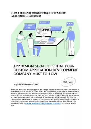 must follow app design strategies for custom