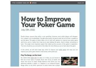 How to Improve Your Poker Game