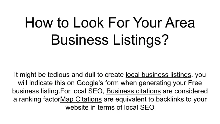 how to look for your area business listings