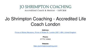 jo shrimpton coaching accredited life coach london