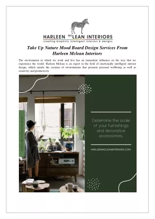 Take Up Nature Mood Board Design Services From Harleen Mclean Interiors