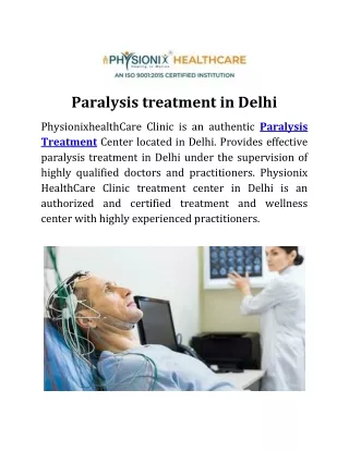 Paralysis treatment in delhi | physionixhealthcare