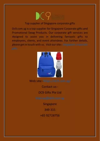 top supplier of singapore corporate gifts