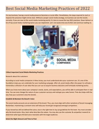 best social media marketing practices of 2022