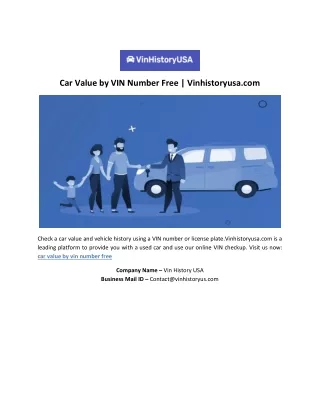 Car Value by VIN Number Free | Vinhistoryusa.com