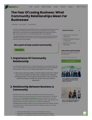 The Fear Of Losing Business: What Community Relationships Mean For Businesses