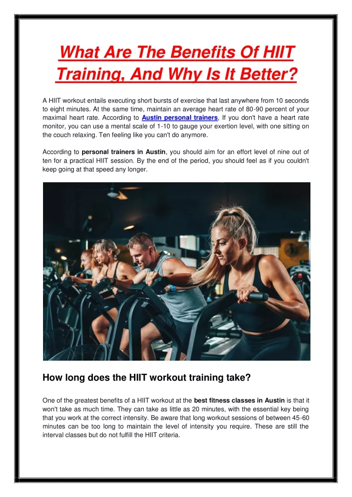 what are the benefits of hiit training