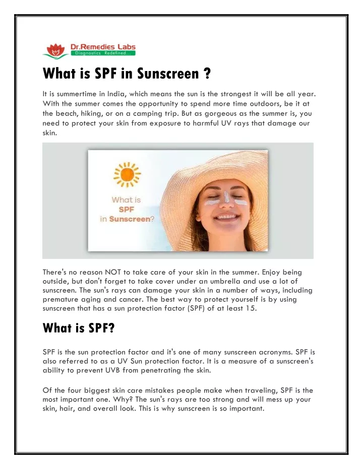 what is spf in sunscreen
