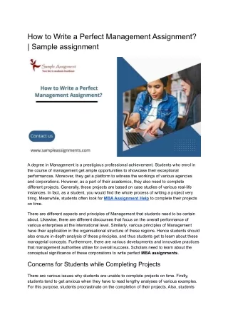 how to write a perfect management assignment