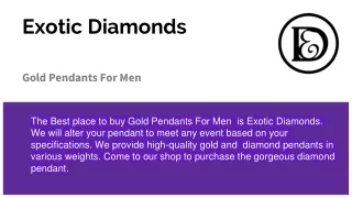 Gold Pendants For Men