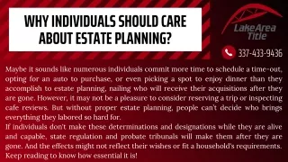 Why Individuals Should Care About Estate Planning?