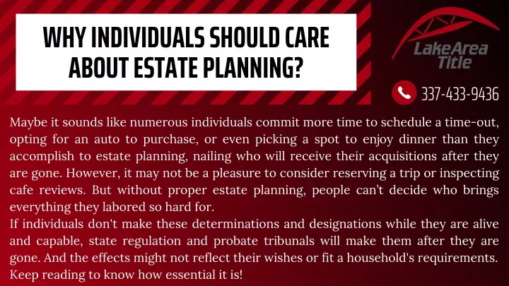 why individuals should care about estate planning