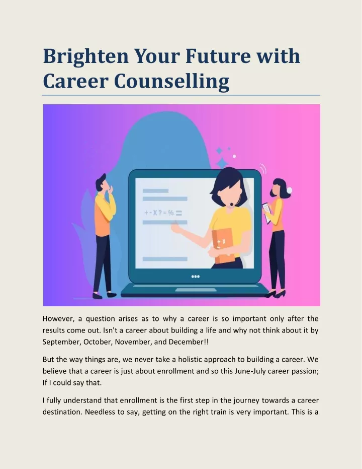 brighten your future with career counselling