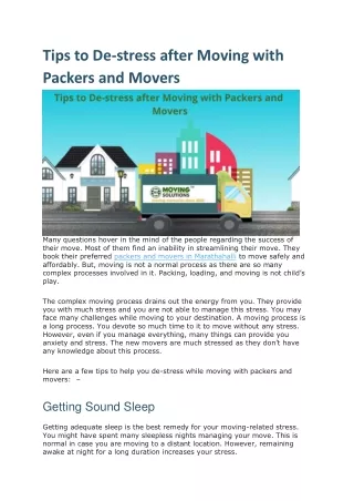 tips to de stress after moving with packers
