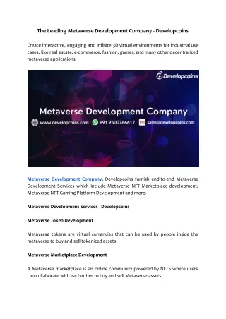 the leading metaverse development company