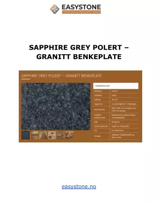sapphire grey polert granitt benkeplate