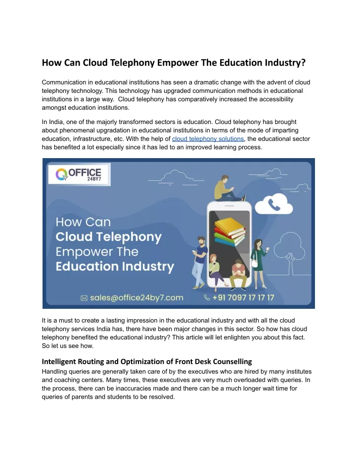 how can cloud telephony empower the education