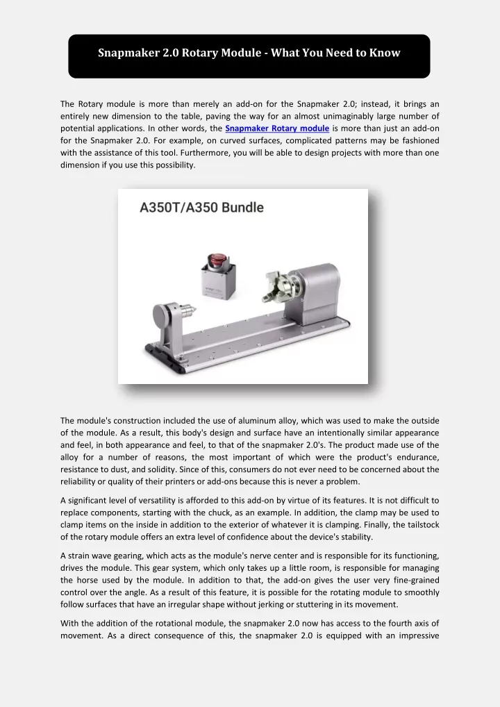 snapmaker 2 0 rotary module what you need to know