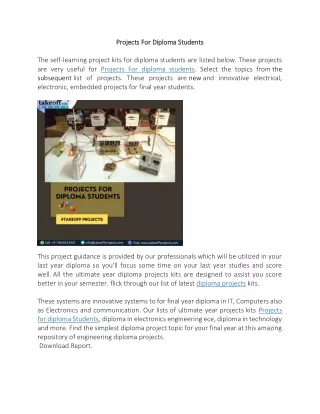 projects for diploma students projects