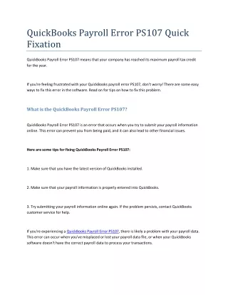 quickbooks payroll error ps107 quick fixation