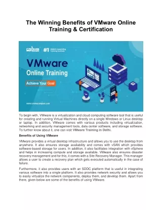 The Winning Benefits of VMware Online Training & Certification
