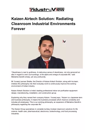 kaizen airtech solution radiating cleanroom