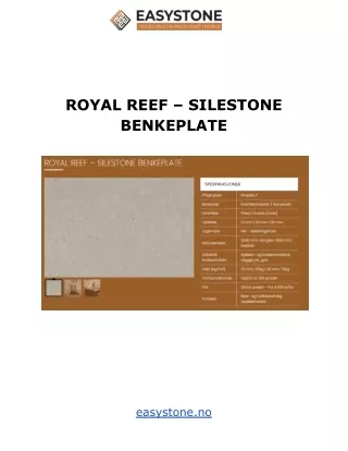 royal reef silestone benkeplate