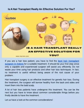 is a hair transplant really an effective solution