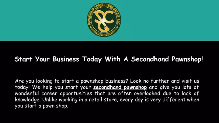 start your business today with a secondhand