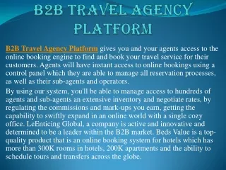 B2B Travel Agency Platform
