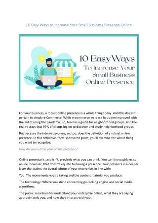 10 Easy Ways of Increase Your Small Business Presence Online