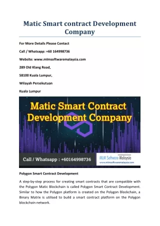 matic smart contract development company