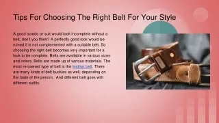 Tips For Choosing The Right Belt For Your Style