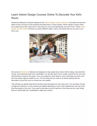 learn interior design courses online to decorate