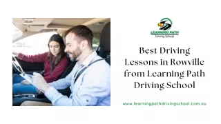 Best Driving Lessons in Rowville from Learning Path Driving School