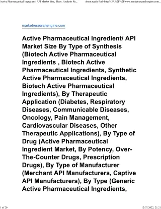 active pharmaceutical ingredient api market size