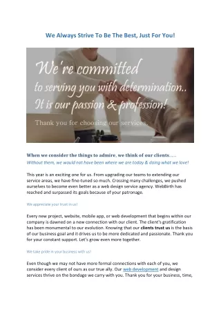 Thanking Clients