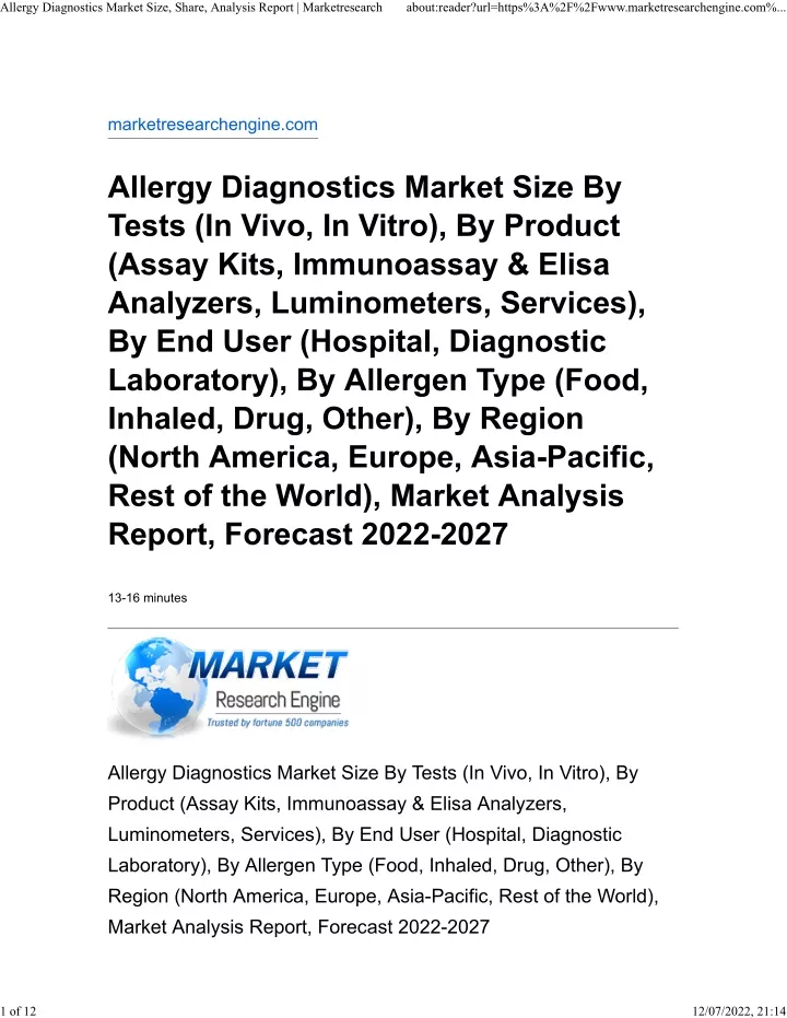 allergy diagnostics market size share analysis