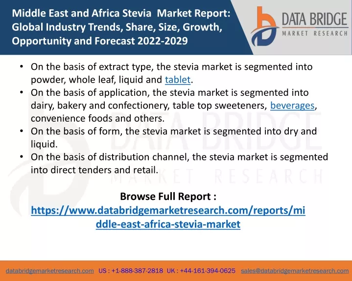 middle east and africa stevia market report