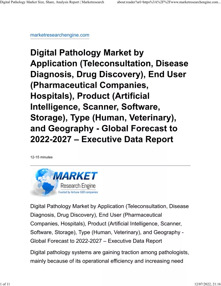 digital pathology market size share analysis