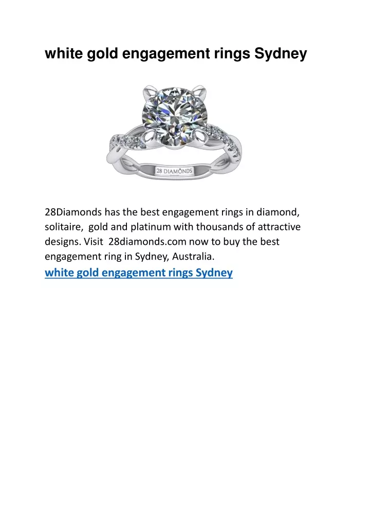 white gold engagement rings sydney