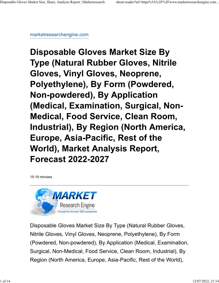 disposable gloves market size share analysis