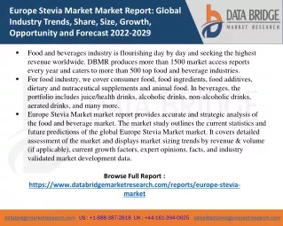 europe stevia market market report global