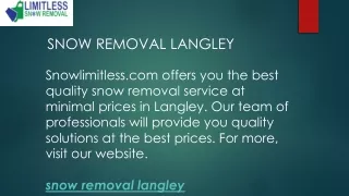 snow removal langley