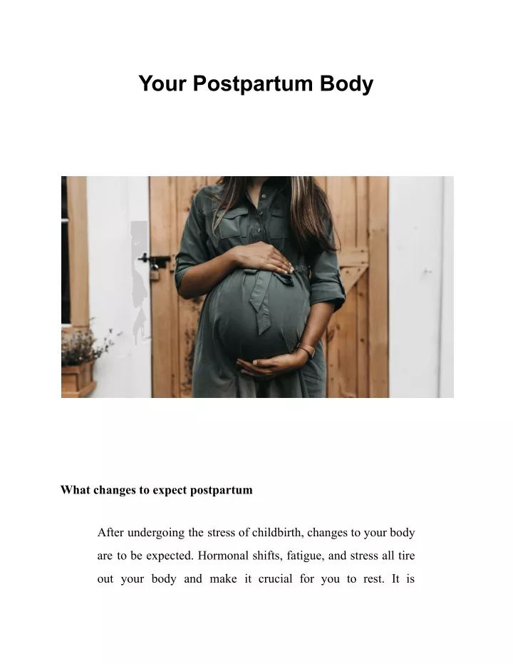 your postpartum body