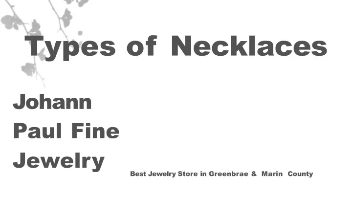 types of necklaces