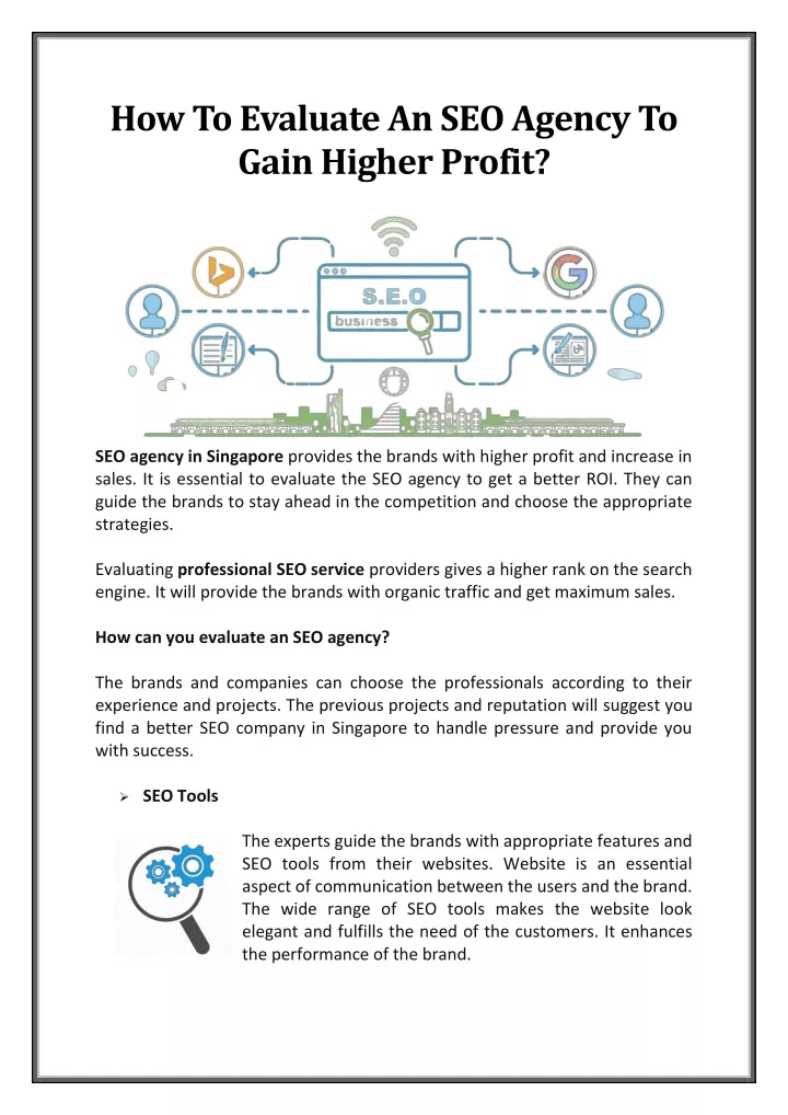 how to evaluate an seo agency to gain higher