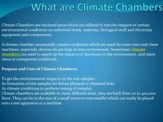 what are climate chambers